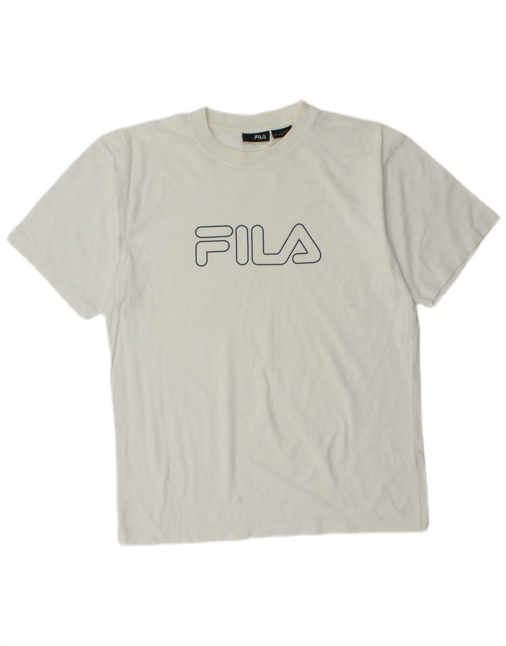 Camiseta masculina gráfica FILA Top pequeno branco