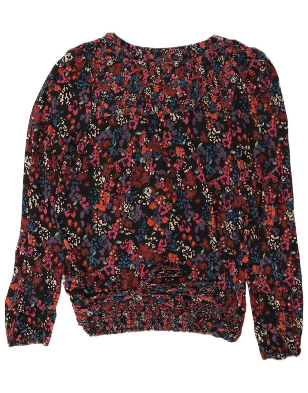Blusa feminina de manga comprida Fat Face UK 12 floral multicolorido médio