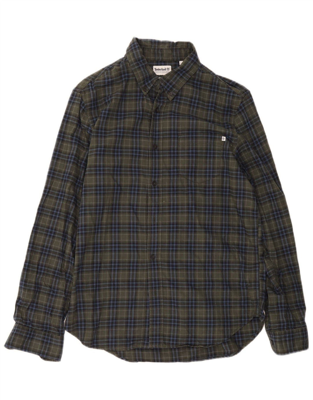Camisa masculina de flanela Timberland Regular Fit verde médio algodão xadrez