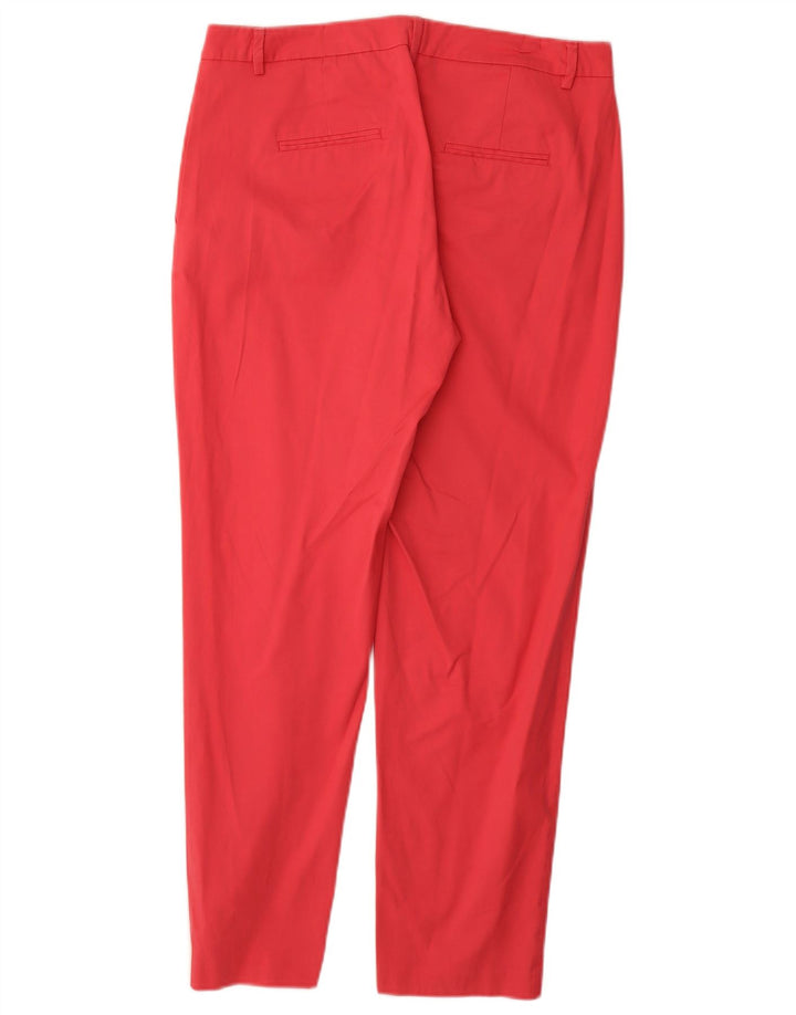 Calça feminina casual justa BENETTON Reino Unido 12 médio W30 L27 algodão rosa