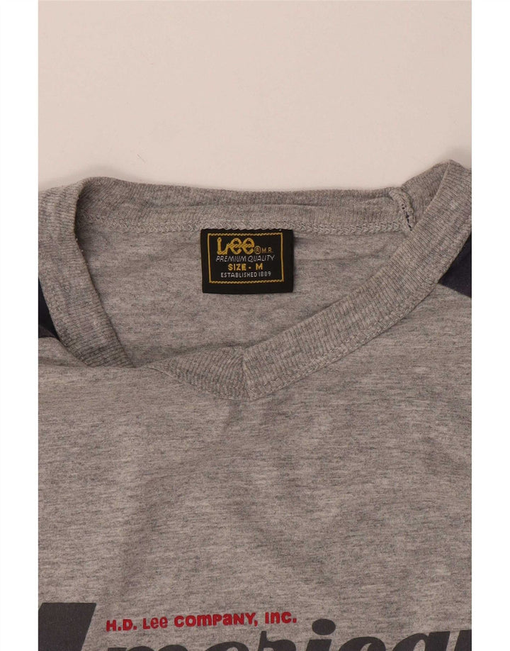Camiseta Lee masculina gráfica Top cinza médio colorblock