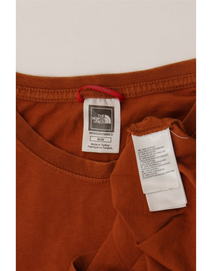 Camiseta gráfica masculina The North Face Top médio algodão laranja