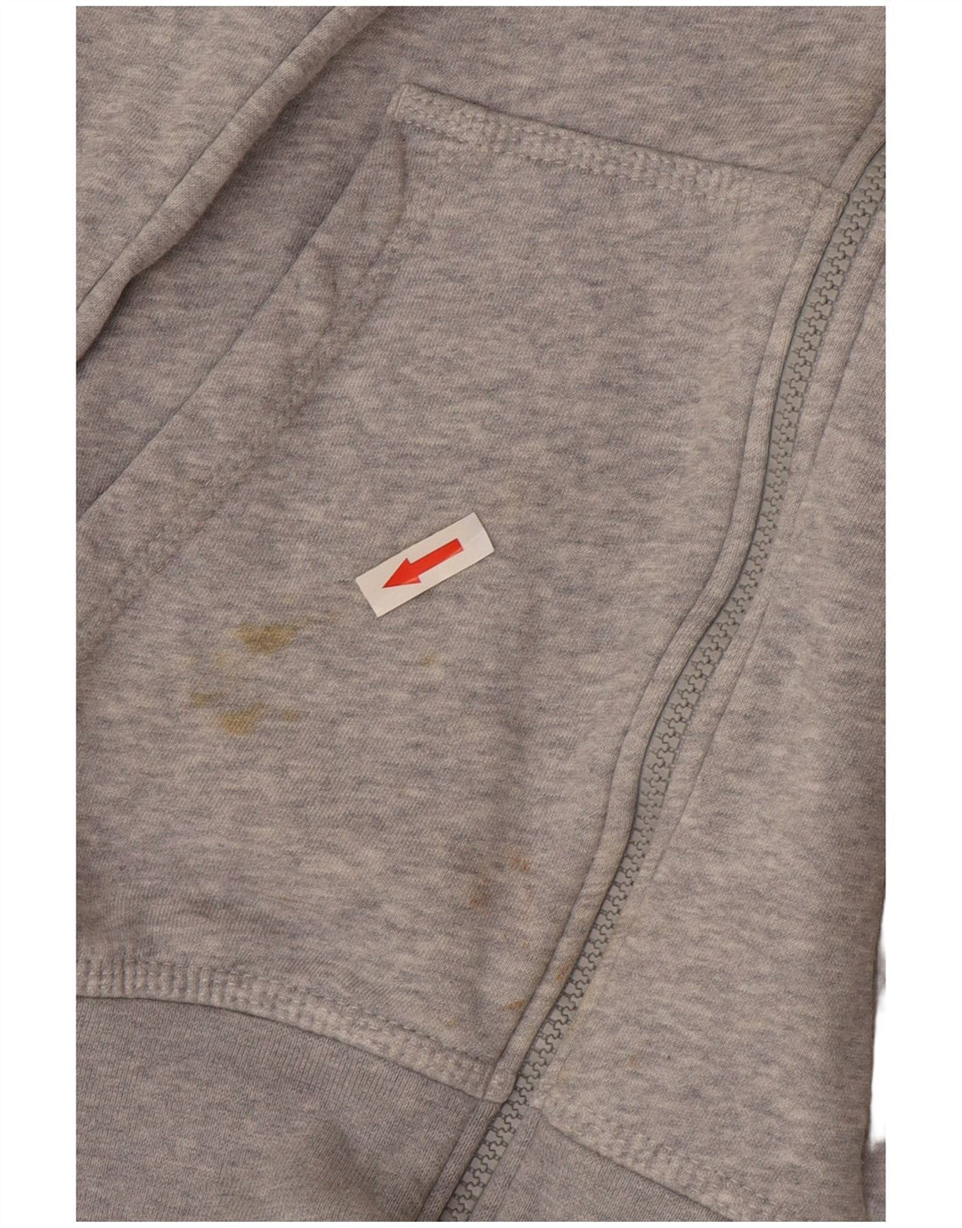 Suéter masculino Nike com capuz e zíper pequeno algodão manchado cinza