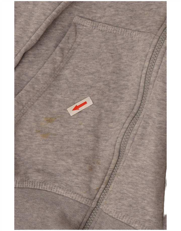 Suéter masculino Nike com capuz e zíper pequeno algodão manchado cinza