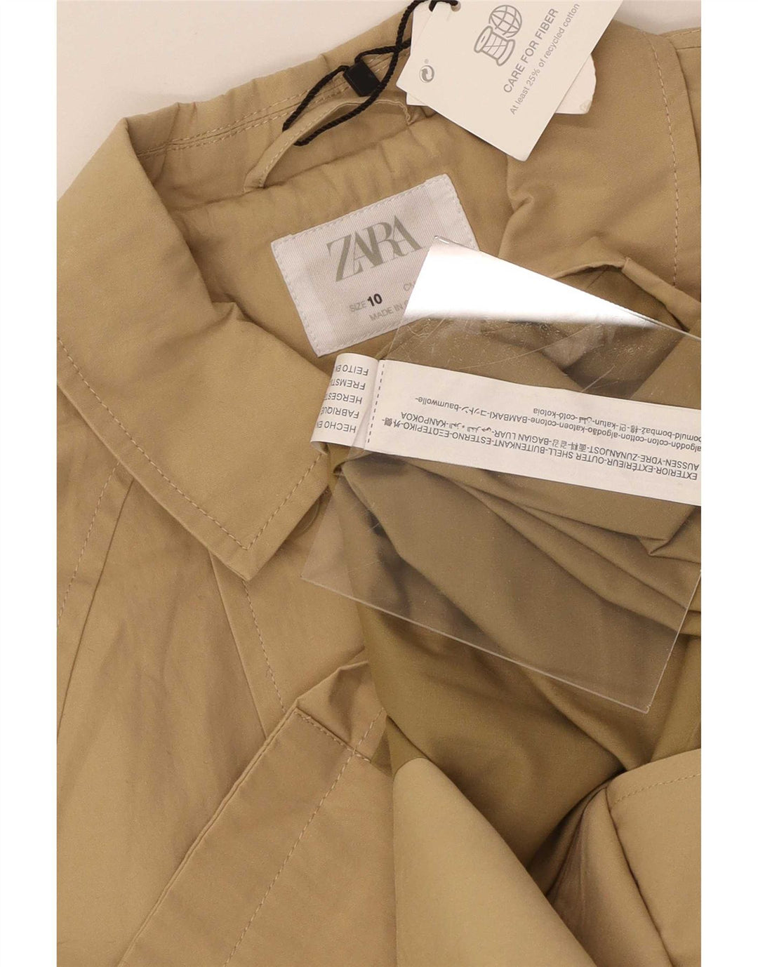 Zara Boys Trench Coat 9-10 anos algodão bege