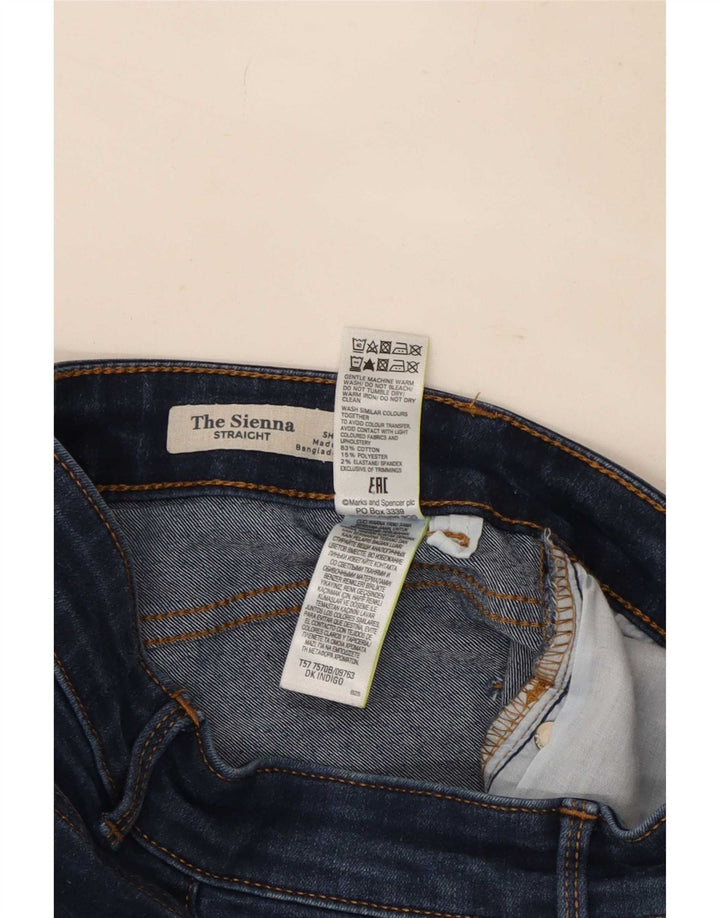 Jeans retos femininos Marks & Spencer Reino Unido 8 pequeno W36 L28 azul marinho