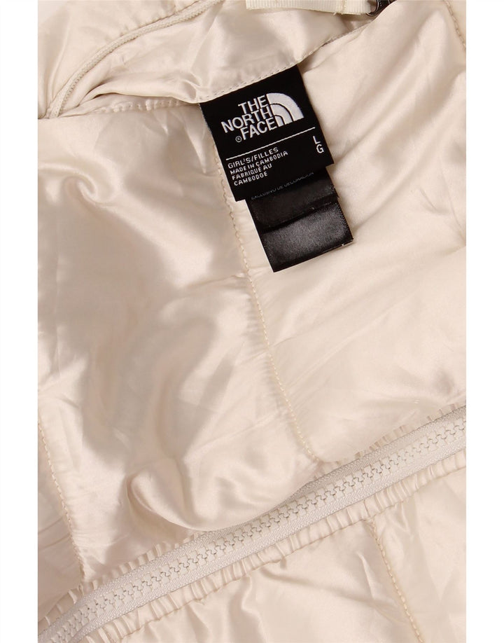 Jaqueta acolchoada The North Face Girls 11-12 anos grande poliéster branco