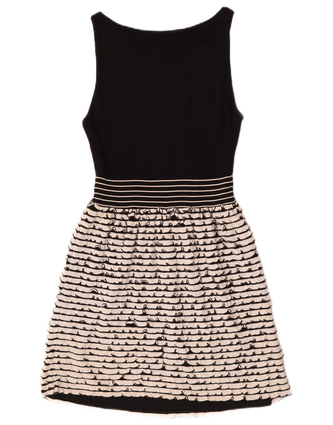Vestido básico feminino sem mangas Zara Reino Unido 8 pequeno listrado preto