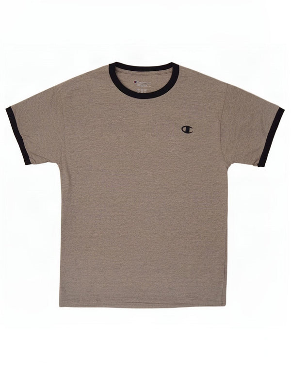 Camiseta masculina Champion algodão manchado cinza médio