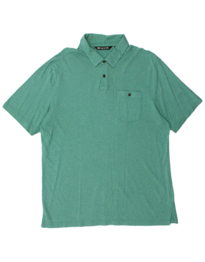 Camisa polo masculina Travis Mathew grande algodão verde