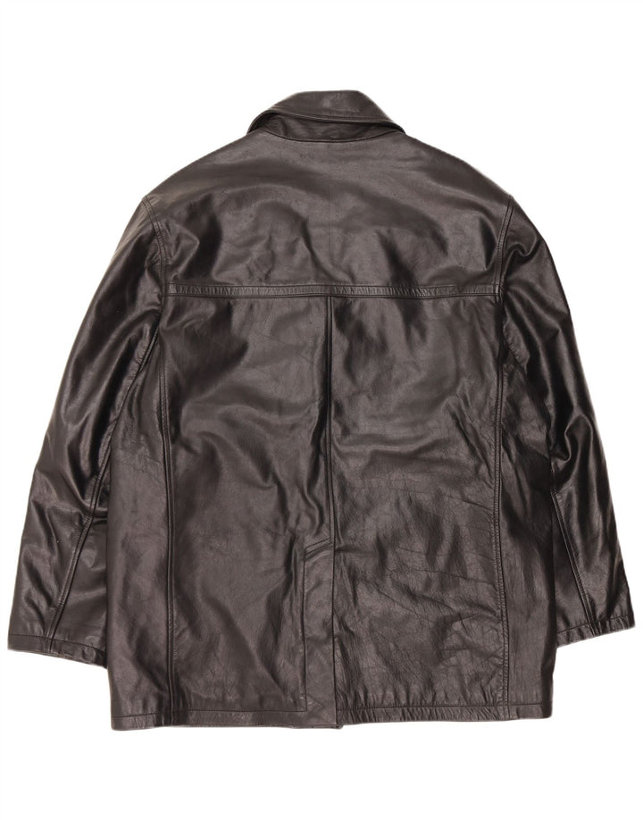 Jaqueta de couro masculina vintage UK 42 XL couro preto