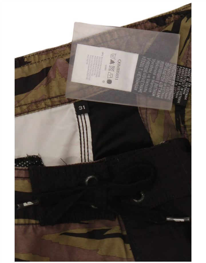 Quiksilver Mens Graphic Natação Shorts Médio Poliéster Preto