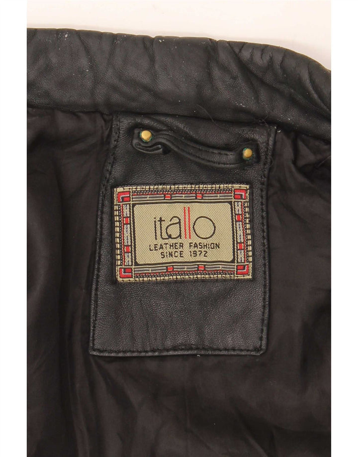Jaqueta de couro masculina Itallo UK 40 grande preta