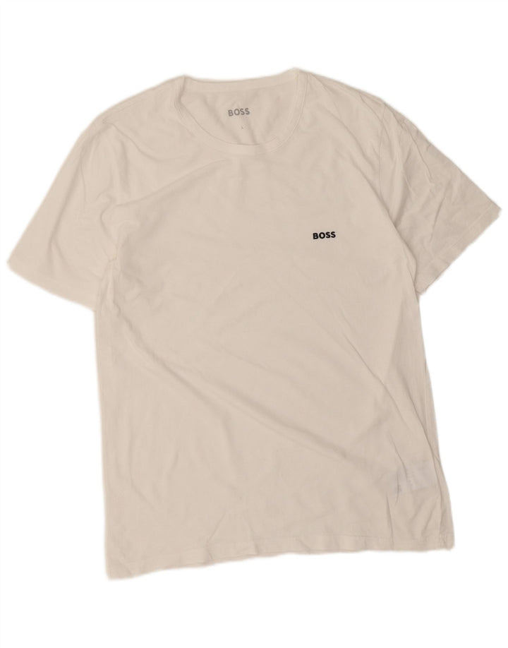 Camiseta masculina Hugo Boss grande algodão branco