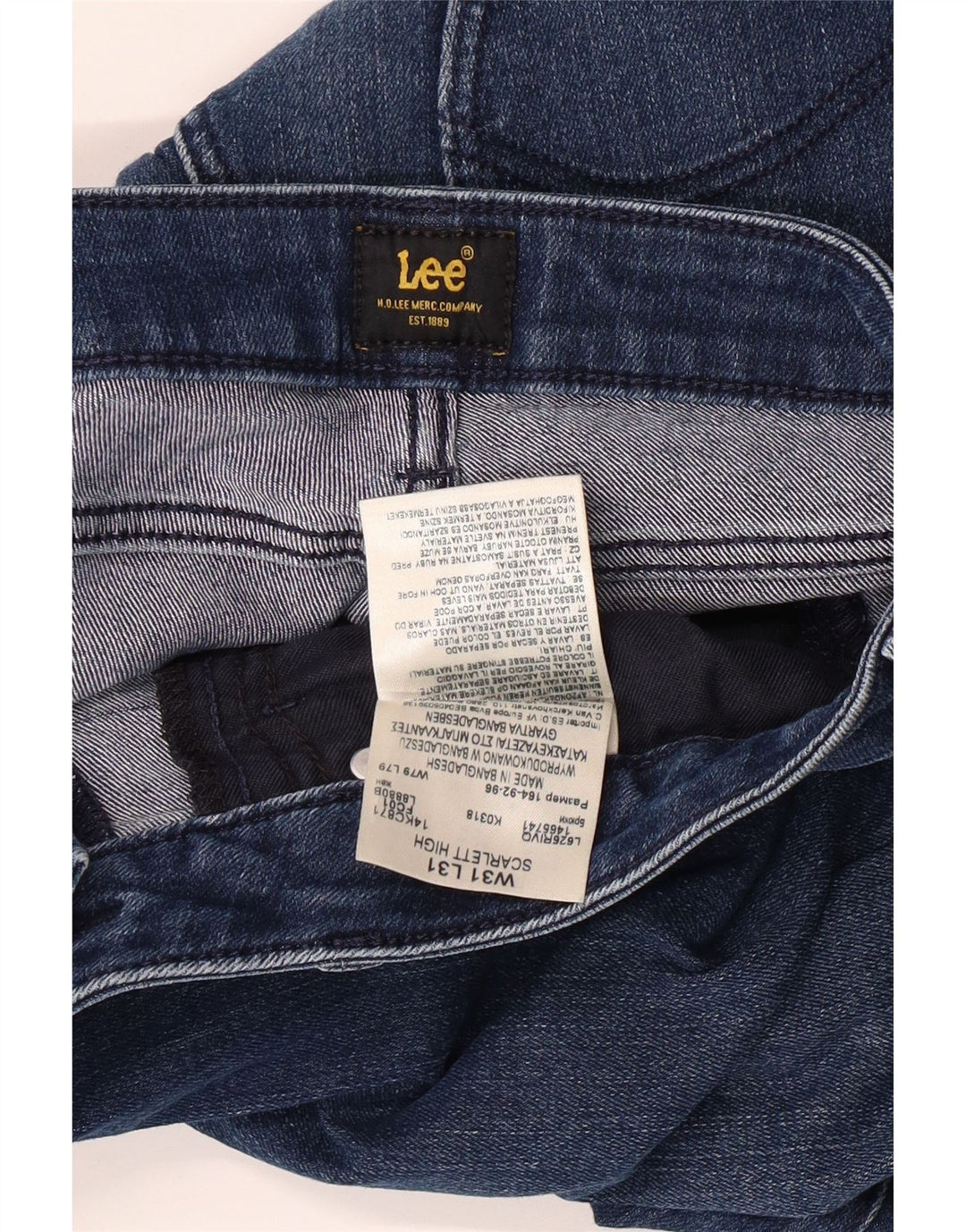 LEE Calça jeans feminina Scarlett High Skinny W31 L27 algodão azul