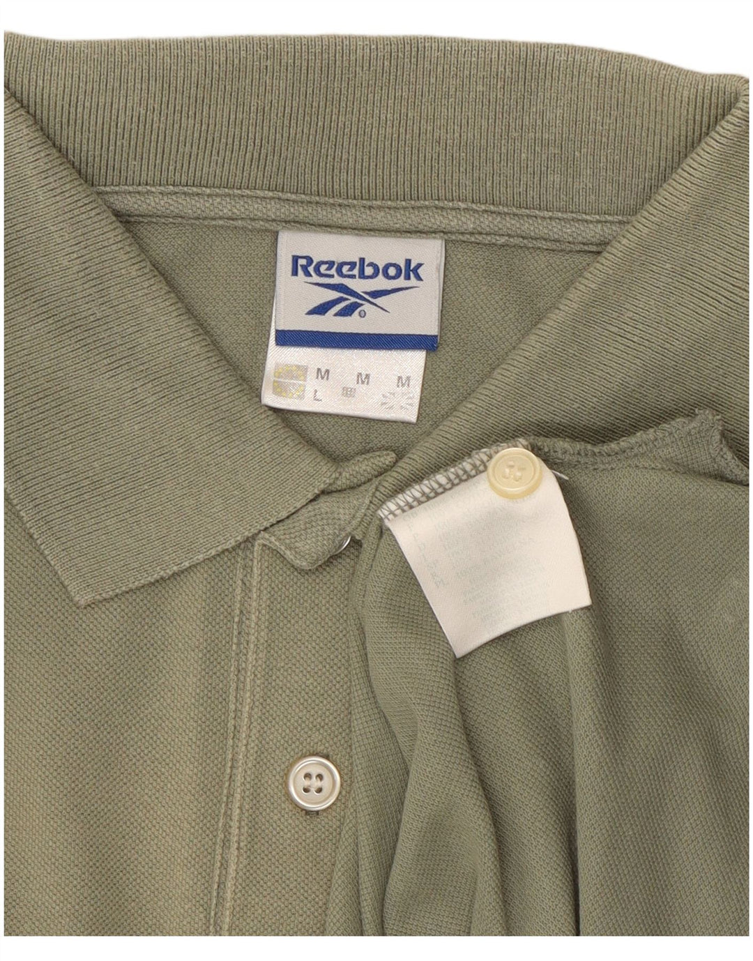 Camisa polo masculina Reebok médio cáqui algodão