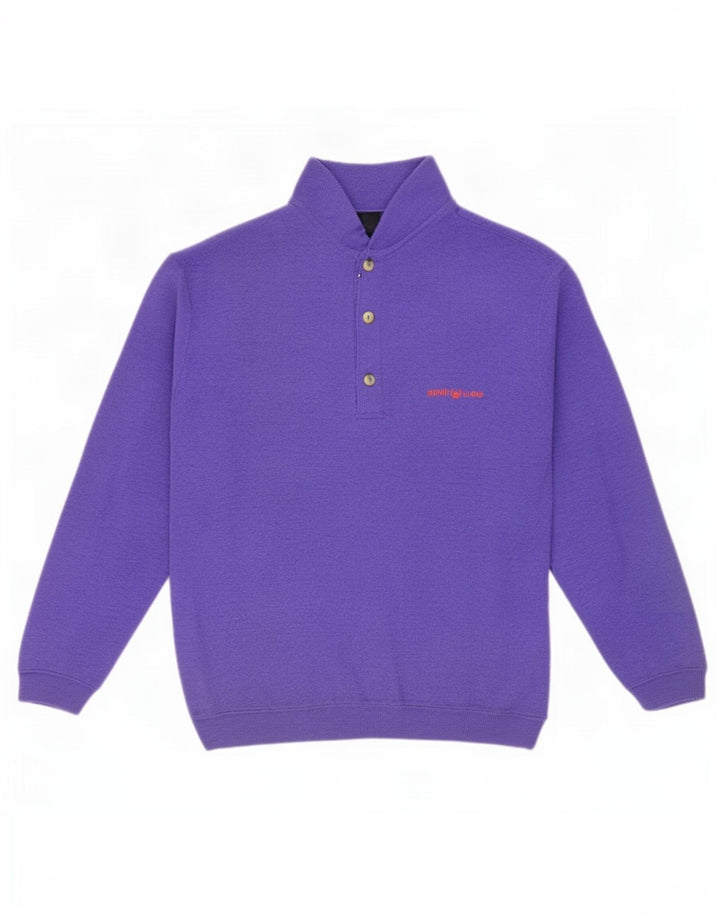 Suéter masculino Henri Lloyd com gola redonda, pequeno, roxo, lã nova