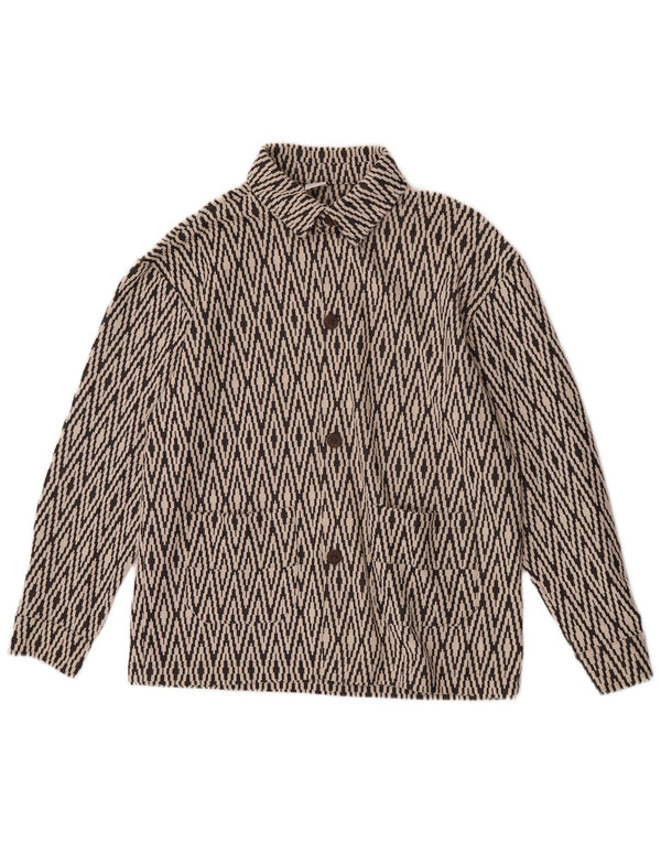 Jaqueta bomber masculina Zara UK 38 algodão geométrico preto médio