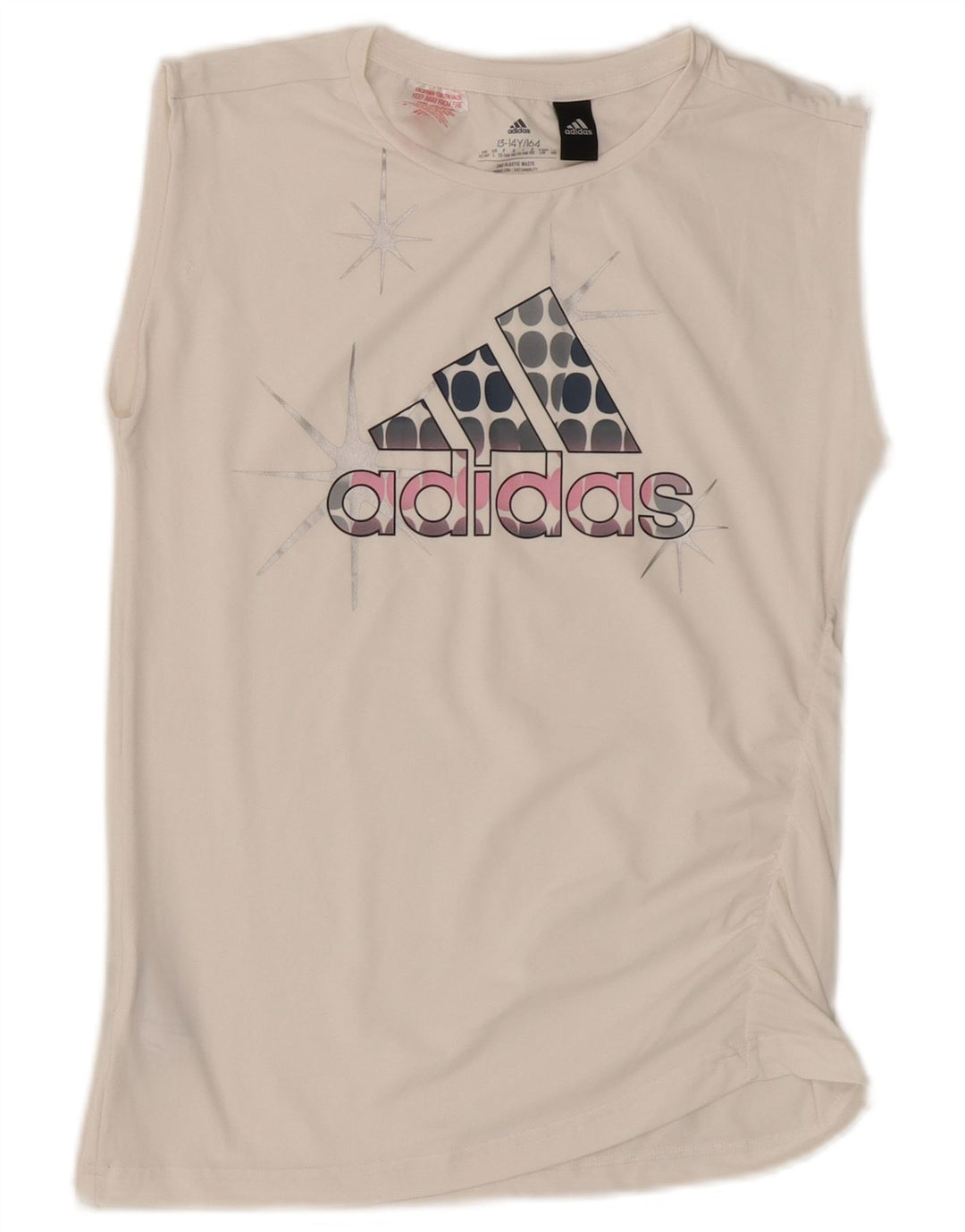 Adidas Girls Graphic Vest Top 13-14 Anos Off White Poliéster