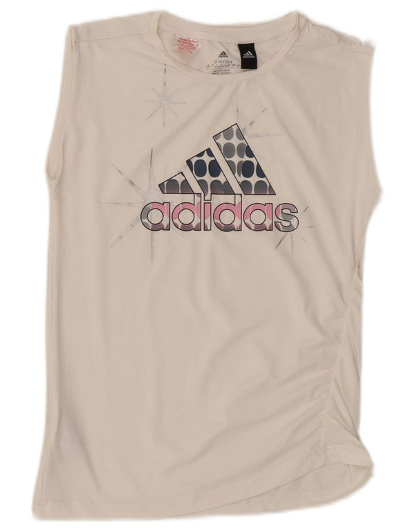 Adidas Girls Graphic Vest Top 13-14 Anos Off White Poliéster