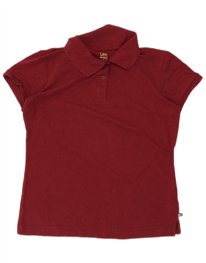 Camisa polo feminina Lee UK 18 XL algodão borgonha