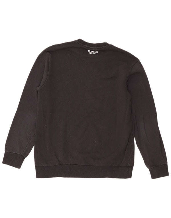 Reebok feminino clássico gráfico moletom jumper UK 18 XL algodão preto