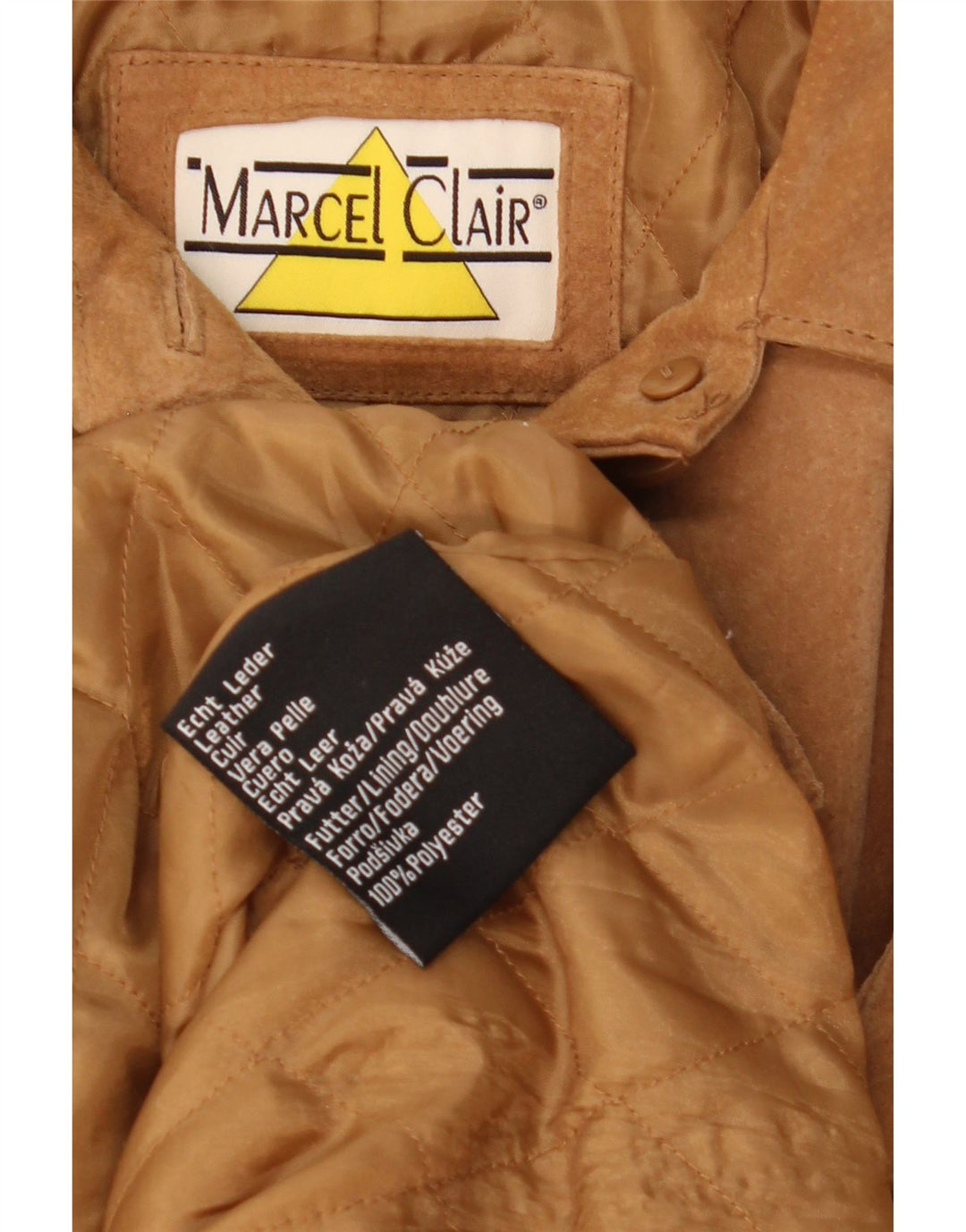 Jaqueta feminina de camurça Marcel Clair Reino Unido 14 grande couro marrom