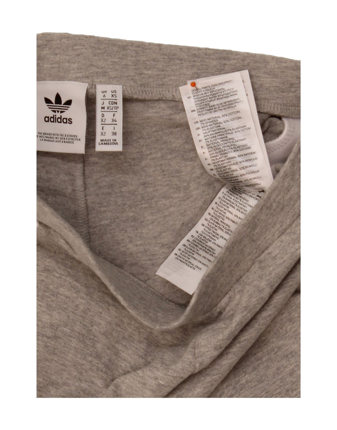 ADIDAS Womens Leggings UK 6 XS  Grey Cotton Vintage Adidas and Second-Hand Adidas from Messina Hembry 