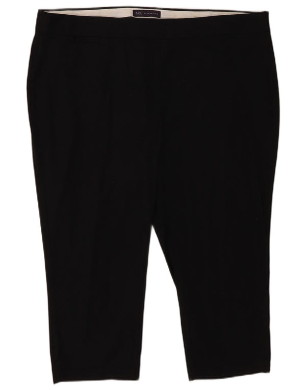 Marks & Spencer Womens Capri Trousers UK 20 2XL W42 L21 Black Cotton