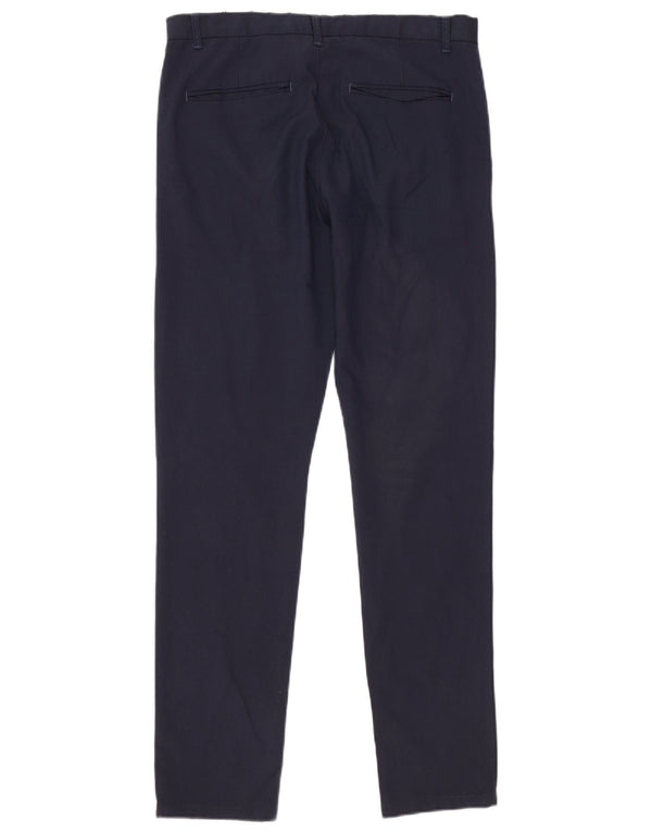 Zara Mens Slim Chino Calças EU 38 Pequeno W30 L32 Azul Marinho