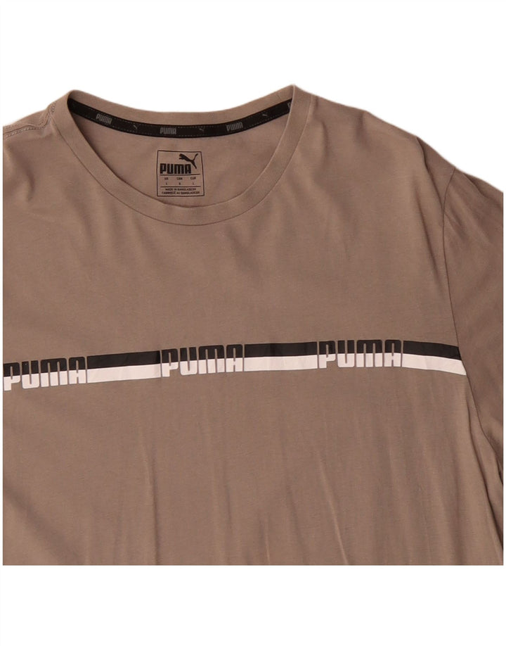 Camiseta masculina Puma Graphic Top grande algodão bege