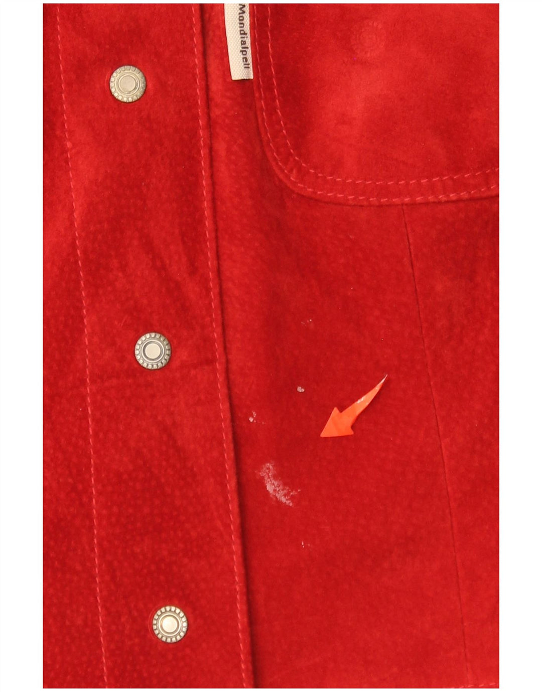 Colete de camurça vintage feminino Reino Unido 14 grande couro vermelho