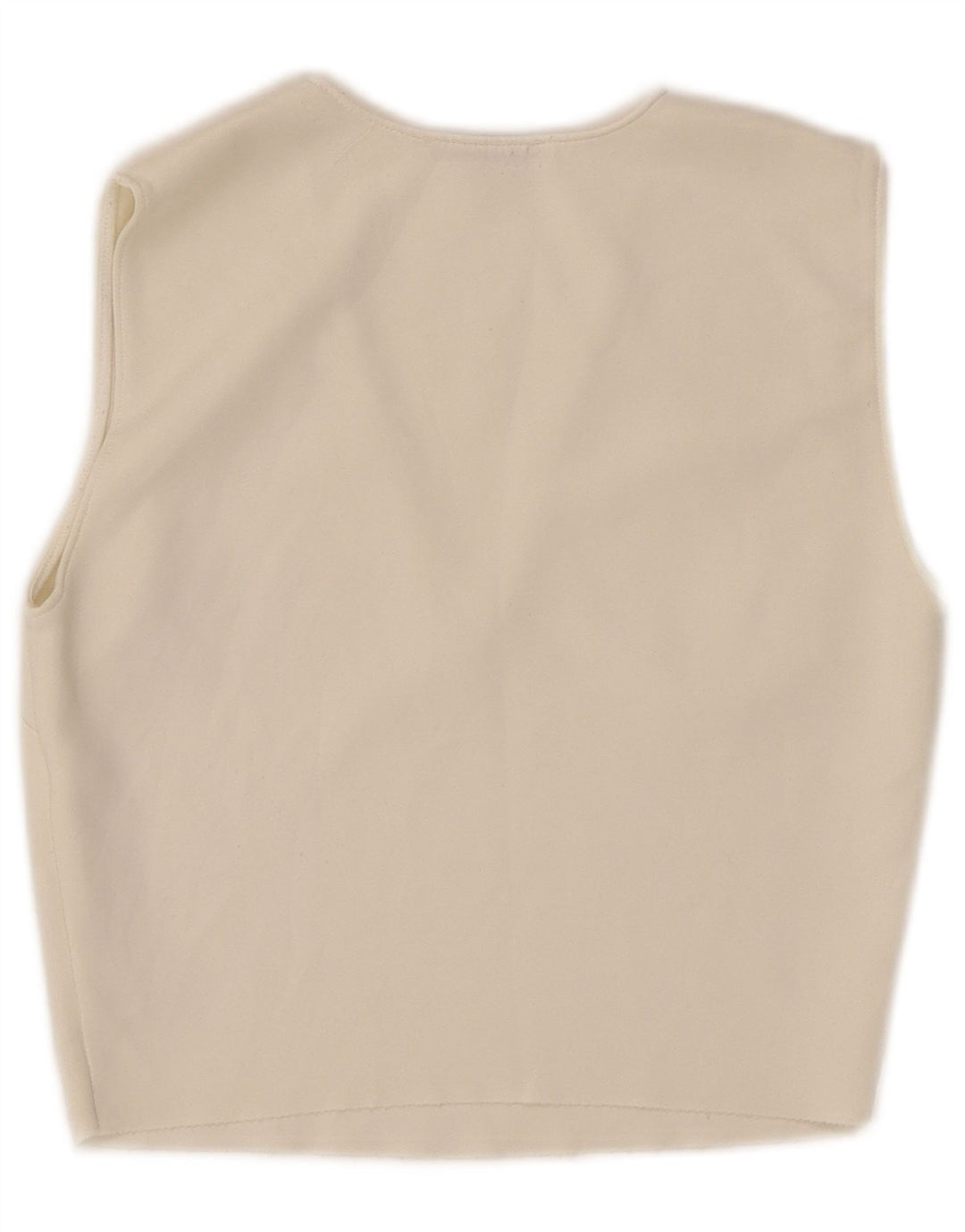 Blusa feminina sem mangas Zara Top Reino Unido 8 pequeno poliéster branco