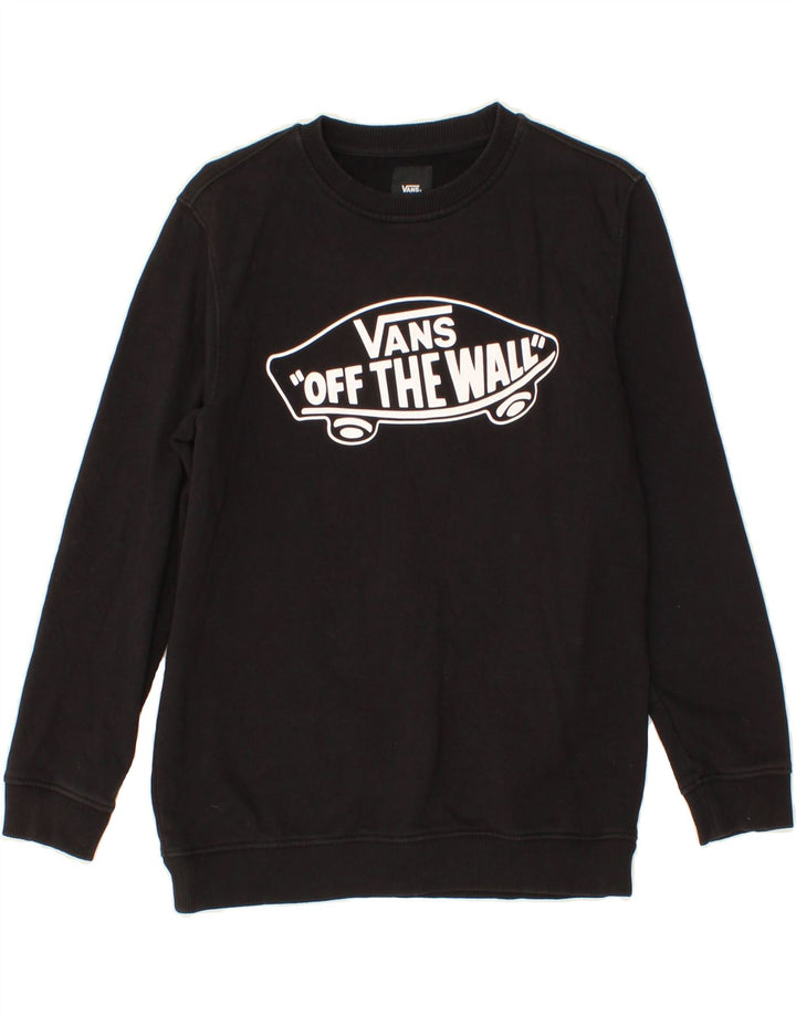 VANS Boys Graphic Sweatshirt Jumper 12-13 Anos Grande Preto