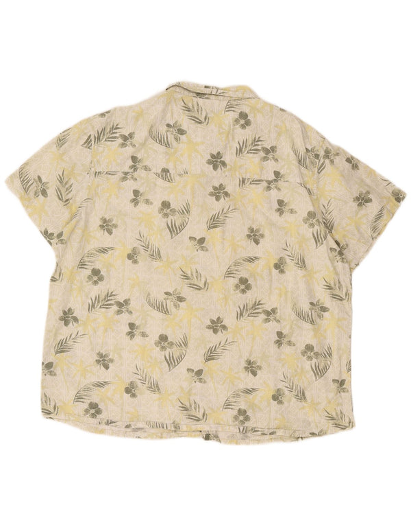 Camisa masculina de manga curta Mountain Warehouse 2XL algodão floral branco