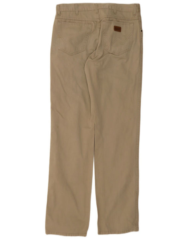 Wrangler Calça masculina reta casual W34 L34 algodão bege