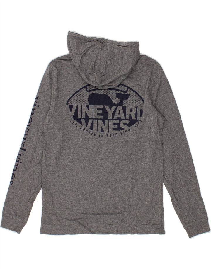 VINEYARD VINES Mens Graphic Hooded Top Long Sleeve XS Grey Cotton Vintage Vineyard Vines and Second-Hand Vineyard Vines from Messina Hembry 