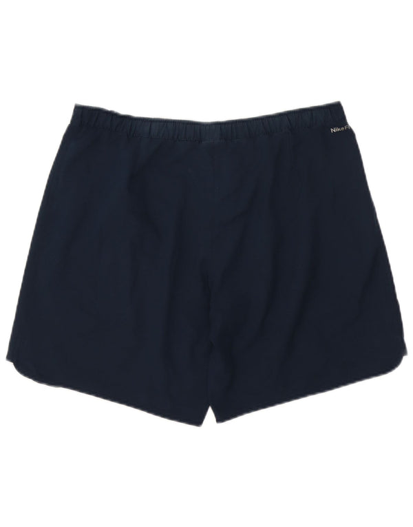Shorts casuais femininos Nike pequenos W27 azul marinho poliéster