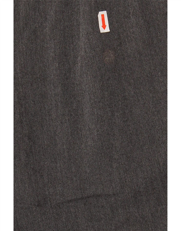 Zara Calça feminina cintura alta cropped médio W28 L25 poliéster cinza