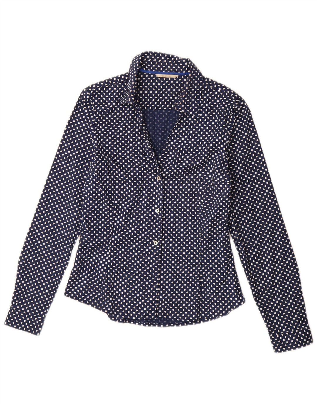 Blusa feminina Carrera IT 42 algodão com bolinhas azuis médias