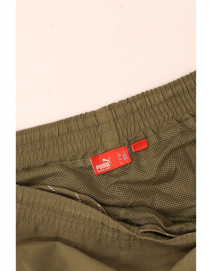 Shorts esportivos masculinos Puma grandes cáqui