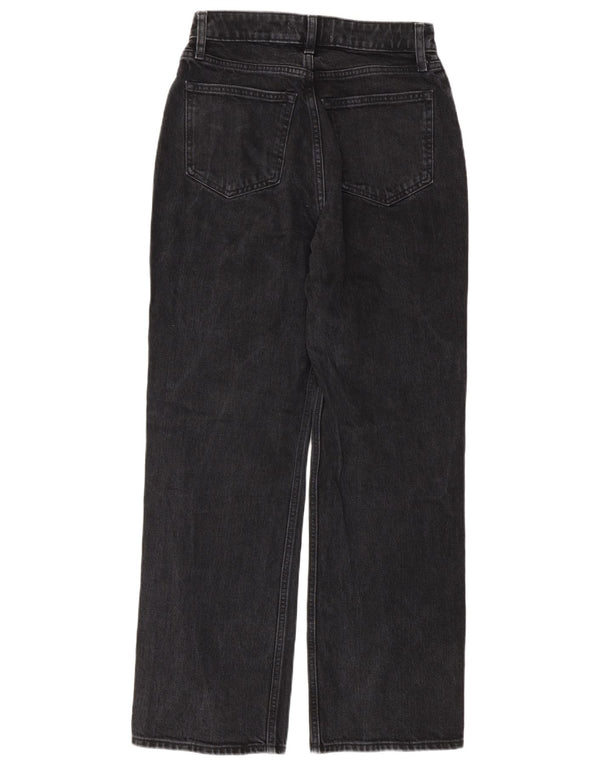 Calça jeans feminina curva de cintura alta Abercrombie & Fitch US 2 XS W26 L30 cinza anos 90