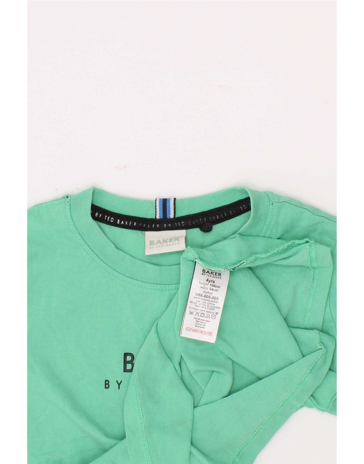Camiseta gráfica Ted Baker Boys 3-4 anos algodão verde