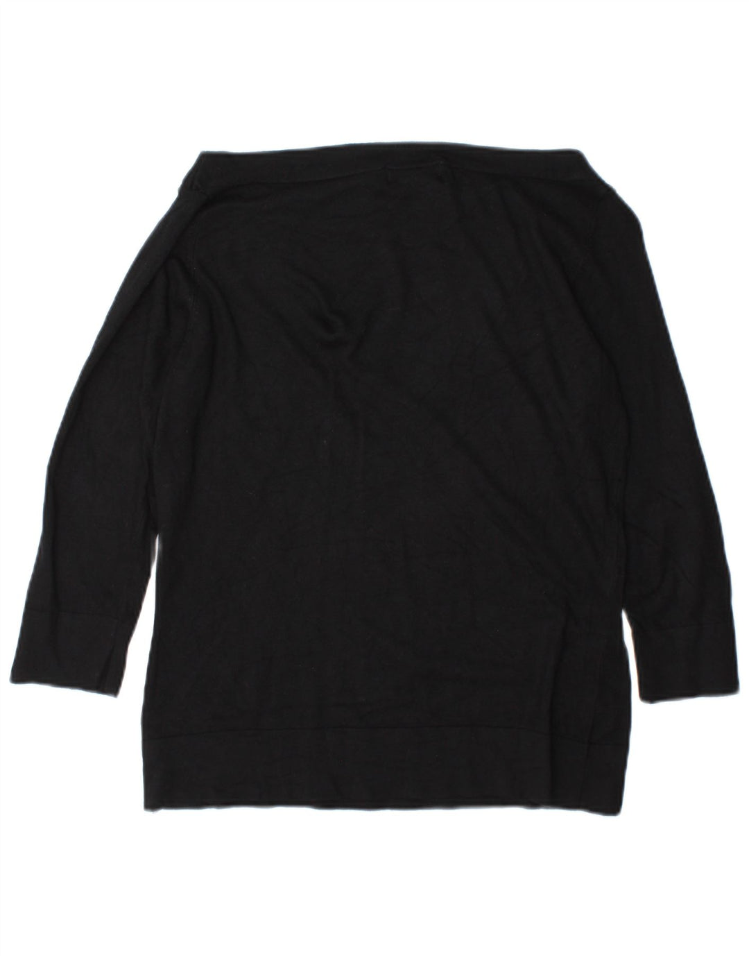 Marks & Spencer Top feminino Lash manga 3/4 UK 10 pequeno preto viscose