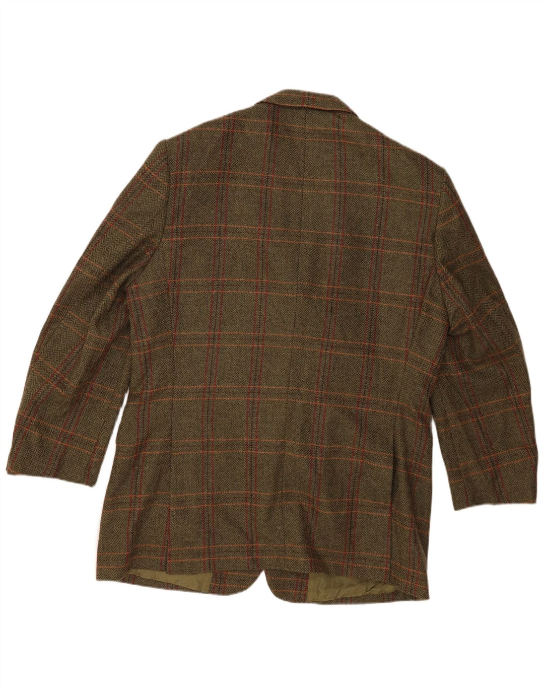 Jaqueta blazer masculina de 3 botões John Hanly&Co Ltd IT 54 2XL cáqui xadrez