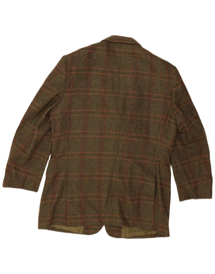 Jaqueta blazer masculina de 3 botões John Hanly&Co Ltd IT 54 2XL cáqui xadrez