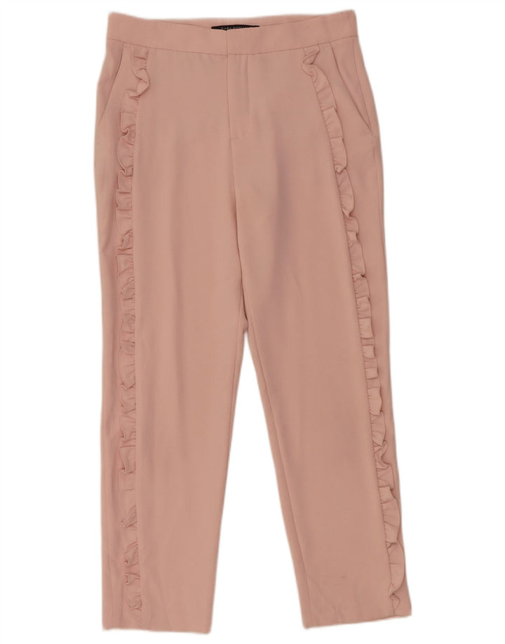 Zara Calça Chino Feminina Slim Pequena W27 L26 Poliéster Rosa