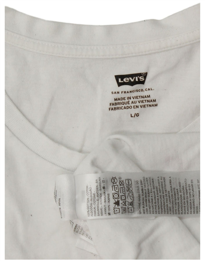 Camiseta gráfica masculina Levi's Top grande de algodão branco