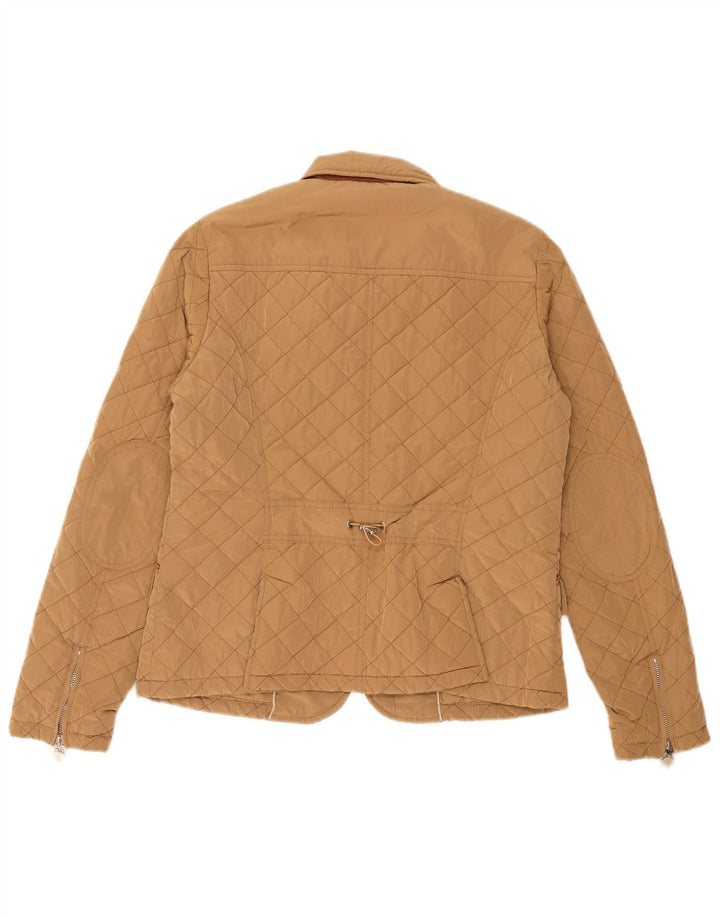 Jaqueta acolchoada feminina Massimo Dutti Reino Unido 14 grande poliéster bege