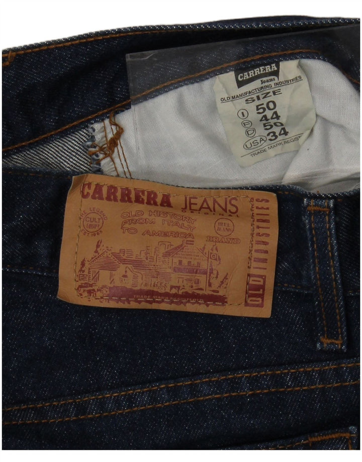 CARRERA Masculino 702 Straight Jeans IT 50 Grande W34 L30 Azul Marinho Algodão